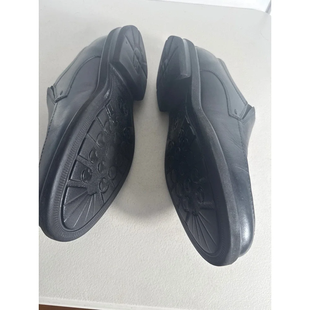 Mephisto Air-Jet Black Leather Slip On Loafers Mens Dress Shoes . Size 11 M